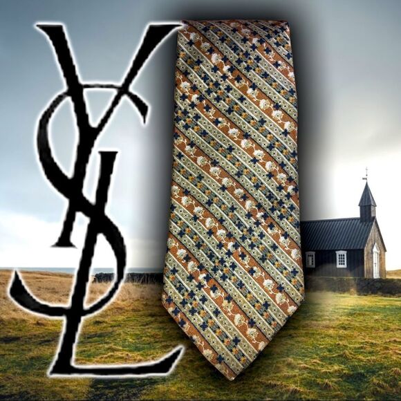 Yves Saint Laurent 💯% Silk Tie - Picture 1 of 5
